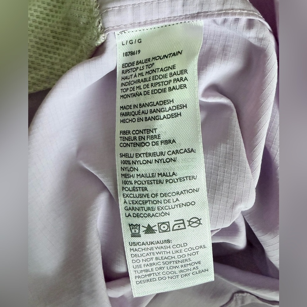 ❤️Eddie Bauer Lavender Button-Down Shirt NWT size L - Picture 16 of 16